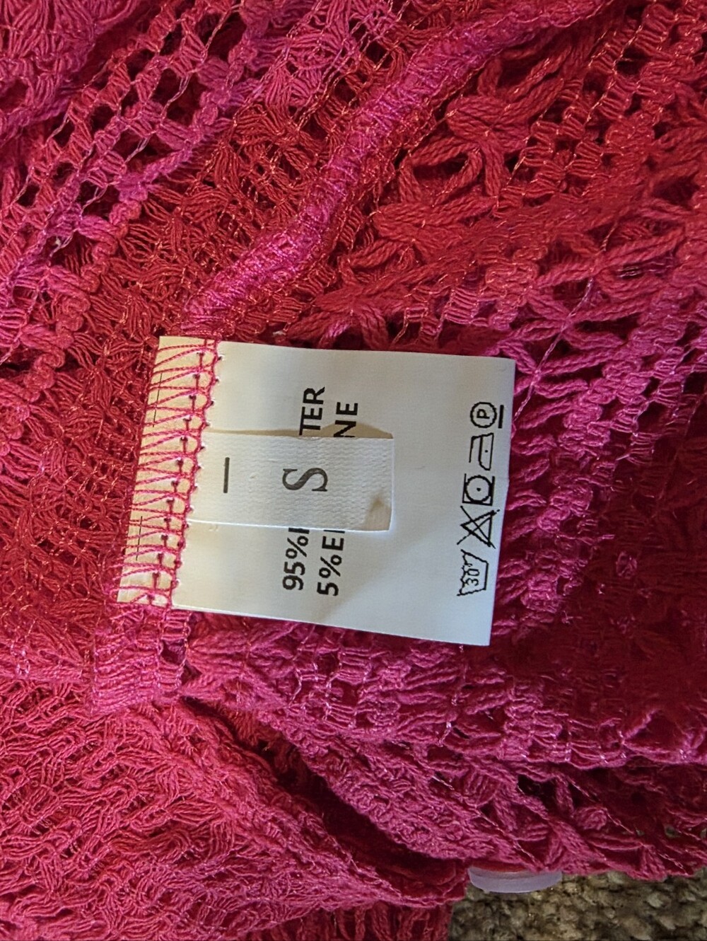 Pink Openwork Button-Front Womens Top - Picture 5 of 6